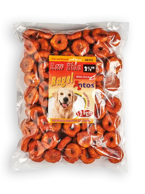 Raw Hide White + Chicken Bagel 2½" 100 pces